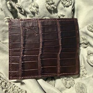 Handmade Brown Alligator Leather Wallet